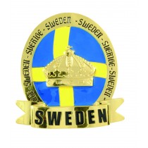 Magnet Flagga/Krona Guld