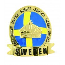 Magnet Flagga/Krona Guld
