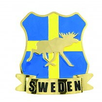 Magnet Älg/Flagga Guld