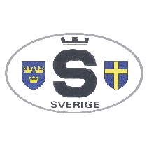 Dekal oval Sv. Flagga+Tre Kr.