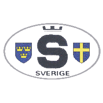 Dekal oval Sv. Flagga+Tre Kr.