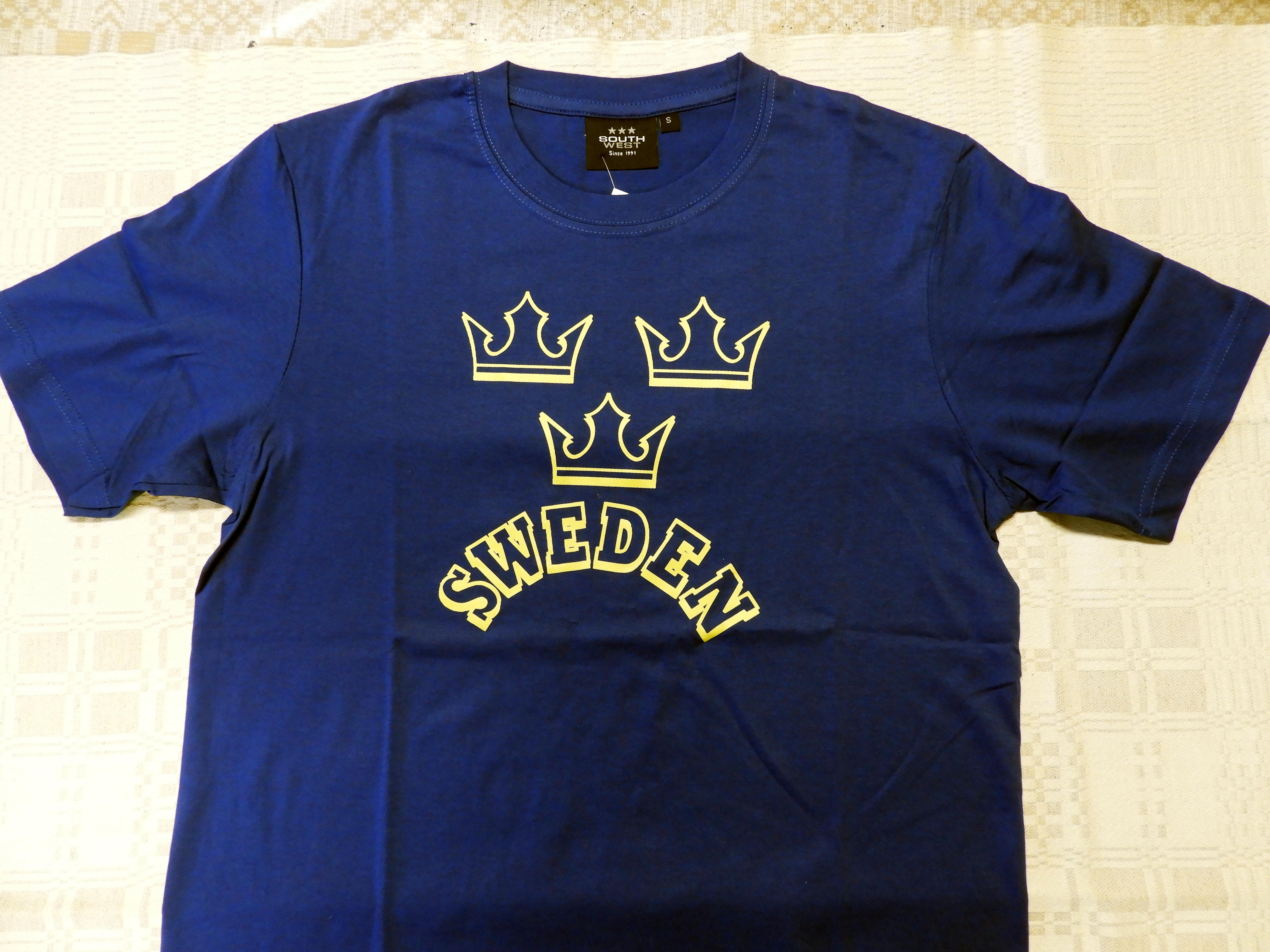 T-Shirt Blå, Sweden, Tre (3) kronor