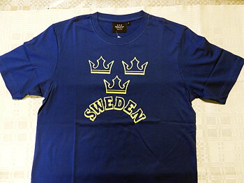 T-Shirt Blå, Sweden, Tre (3) kronor