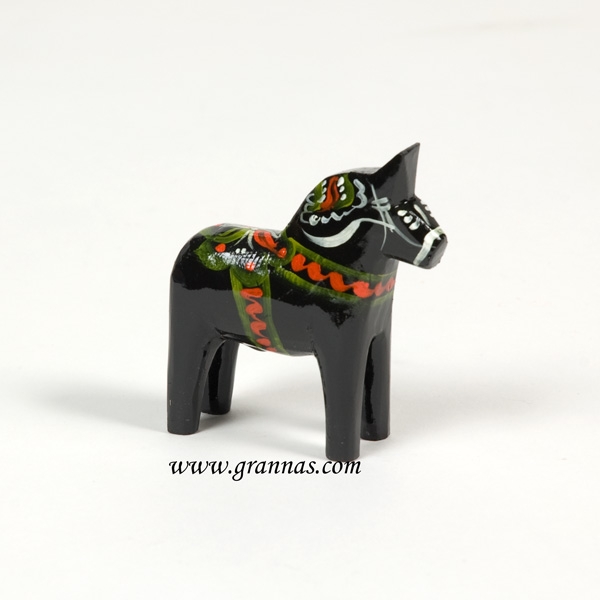 Dalahäst svart 7 cm - 3