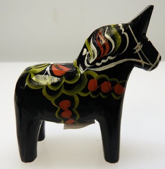 Dalahäst svart 7 cm