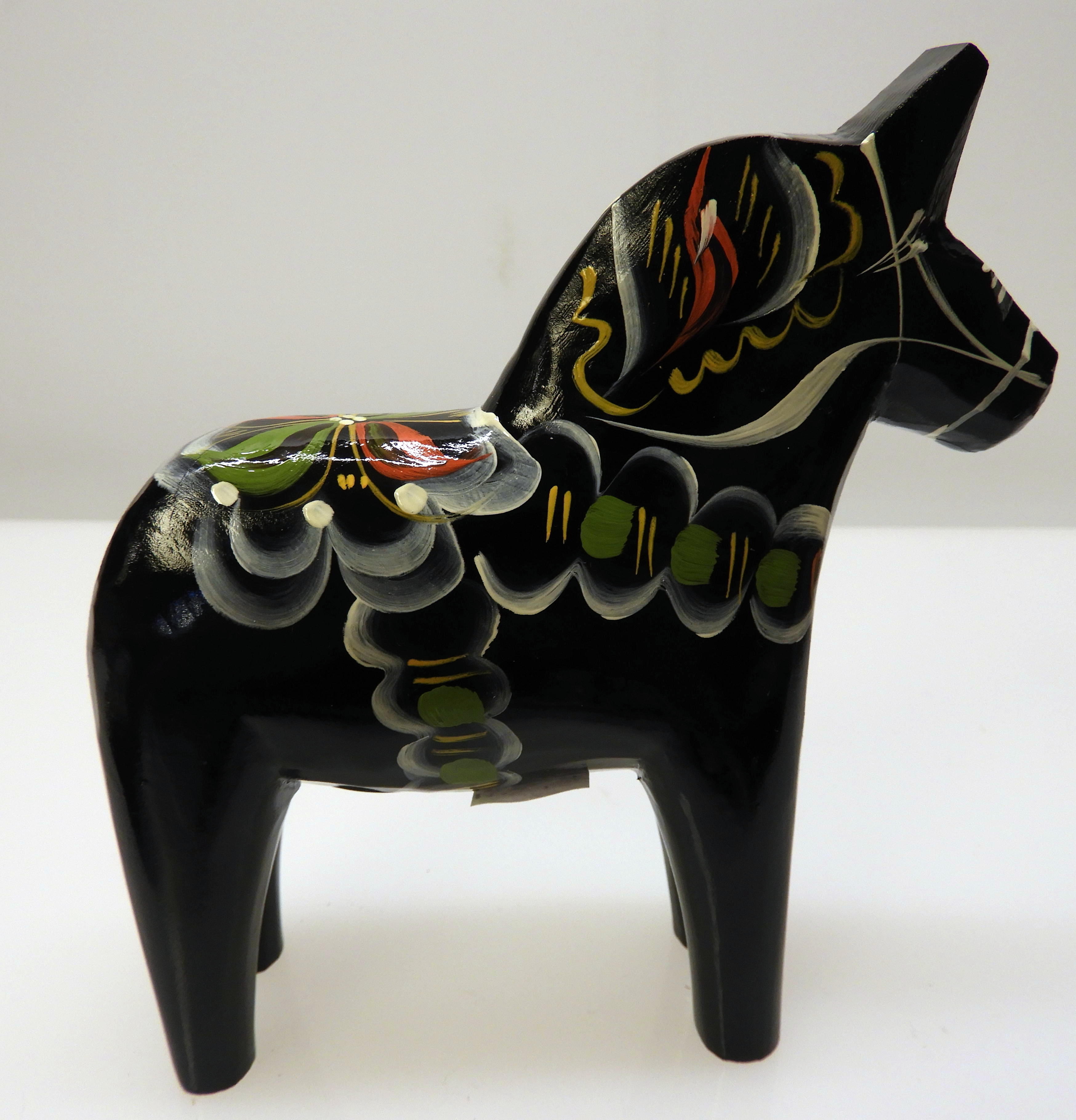 Dalahäst svart 13 cm