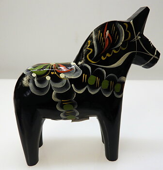 Dalahäst svart 13 cm