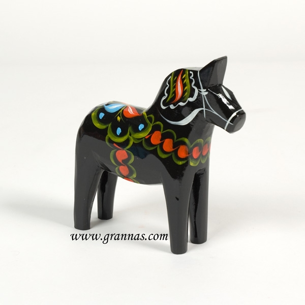 Dalahäst svart 15 cm