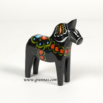 Dalahäst svart 15 cm