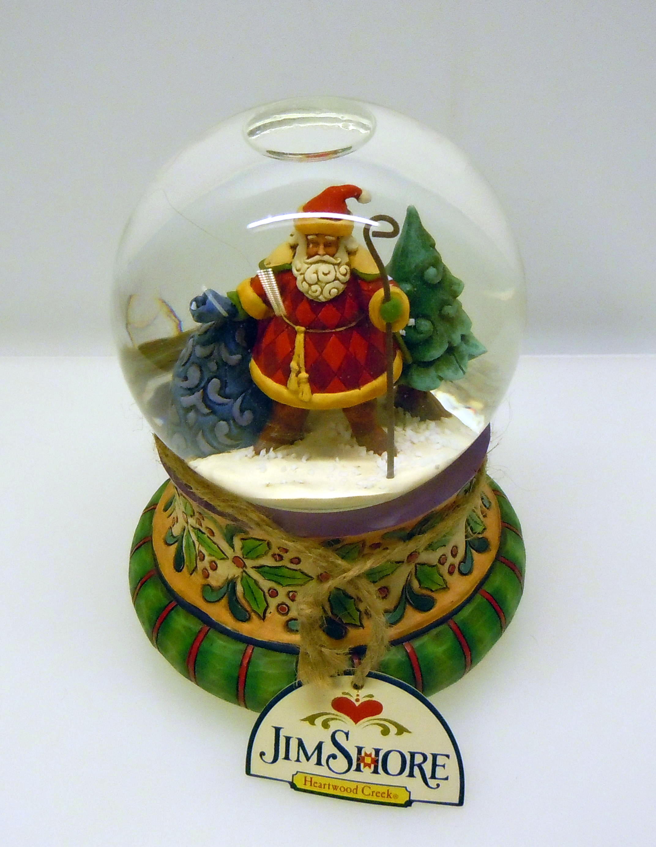 Jim Shore tomte i glasglob med musik - 2