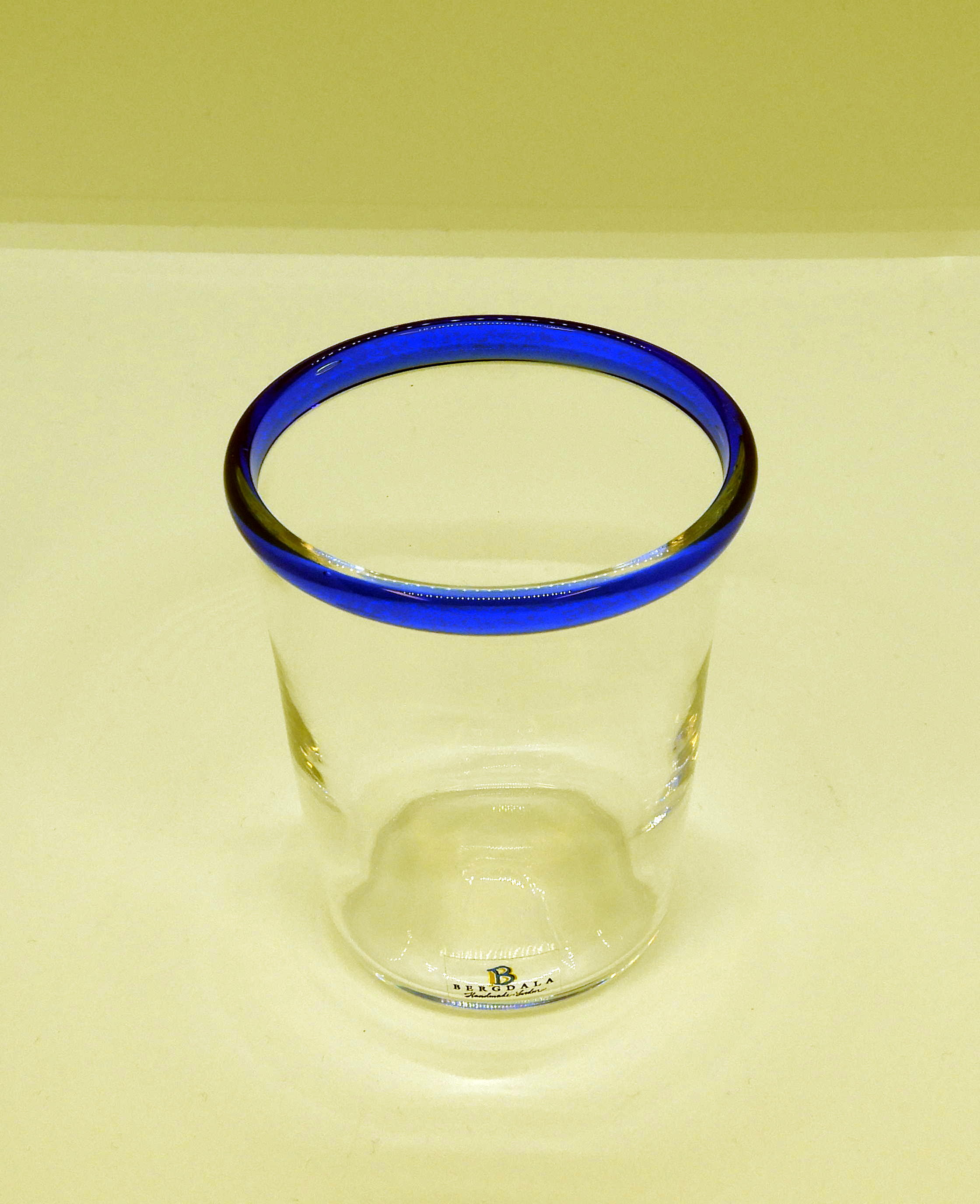 Blå Kant Juiceglas  10 cl