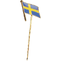 Flagga med lång nål
