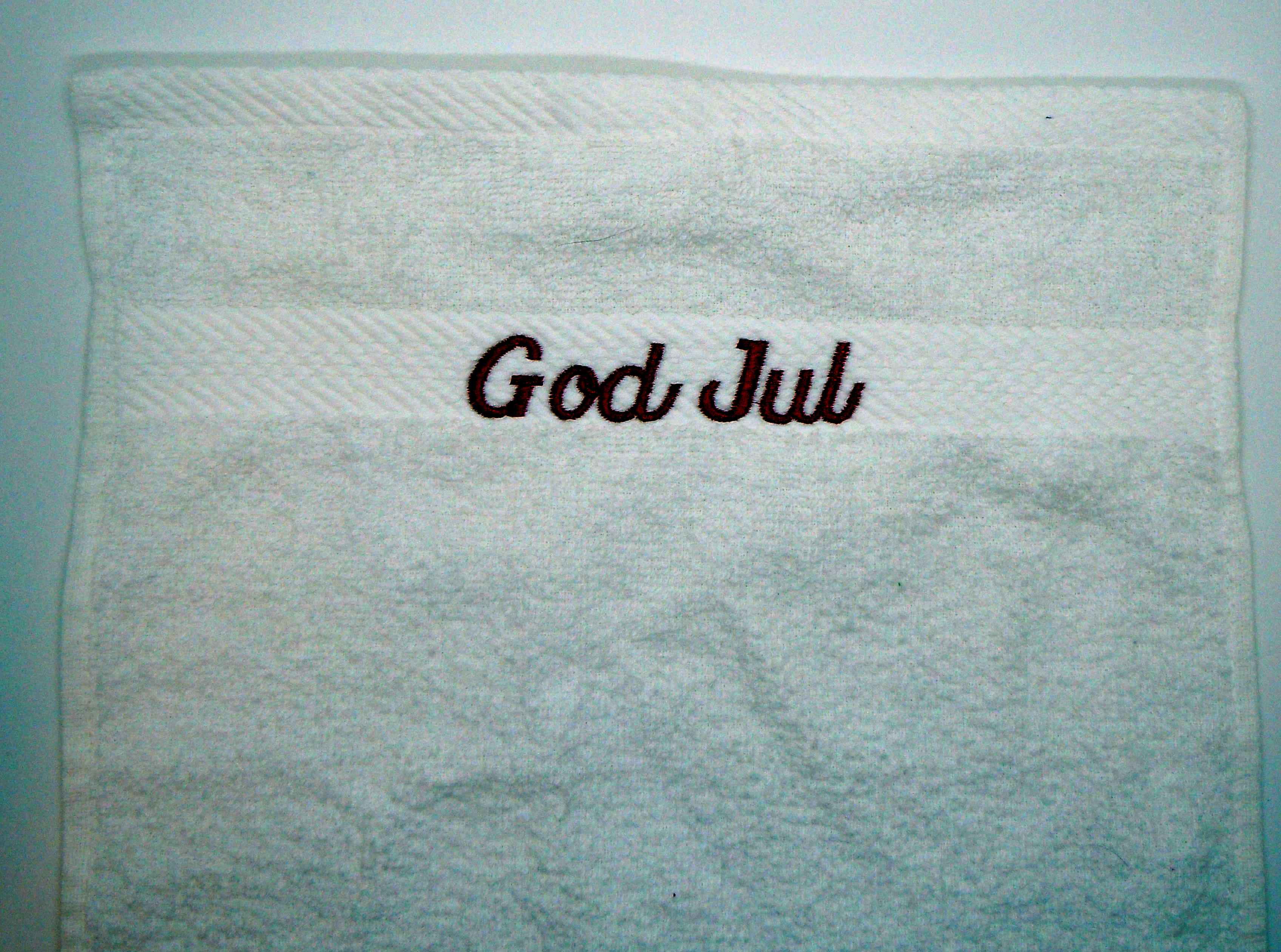 Vit Frotté Gästhandduk med broderat text - 3
