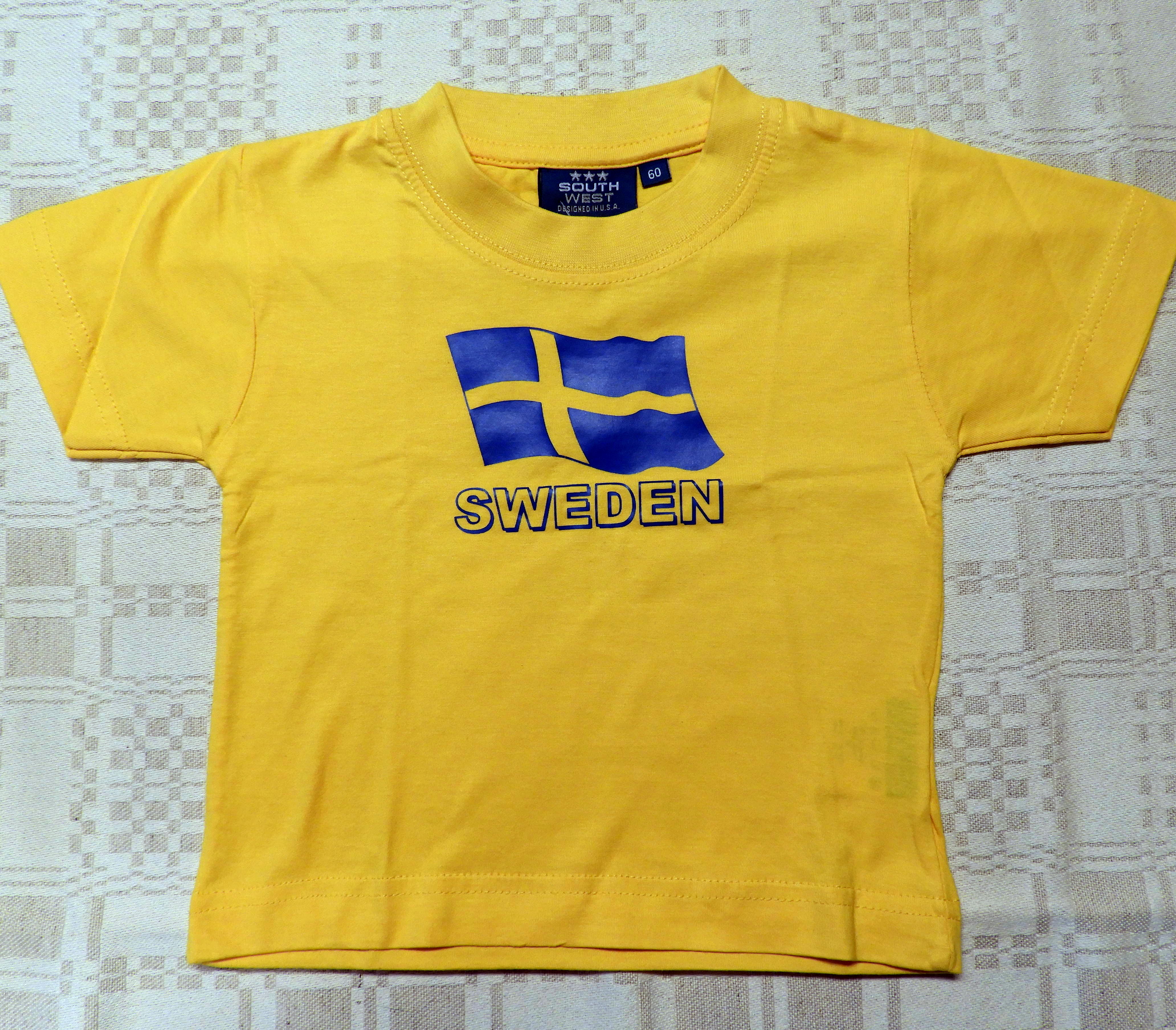 T-Shirt Gul, Sweden, Flagga Sverige