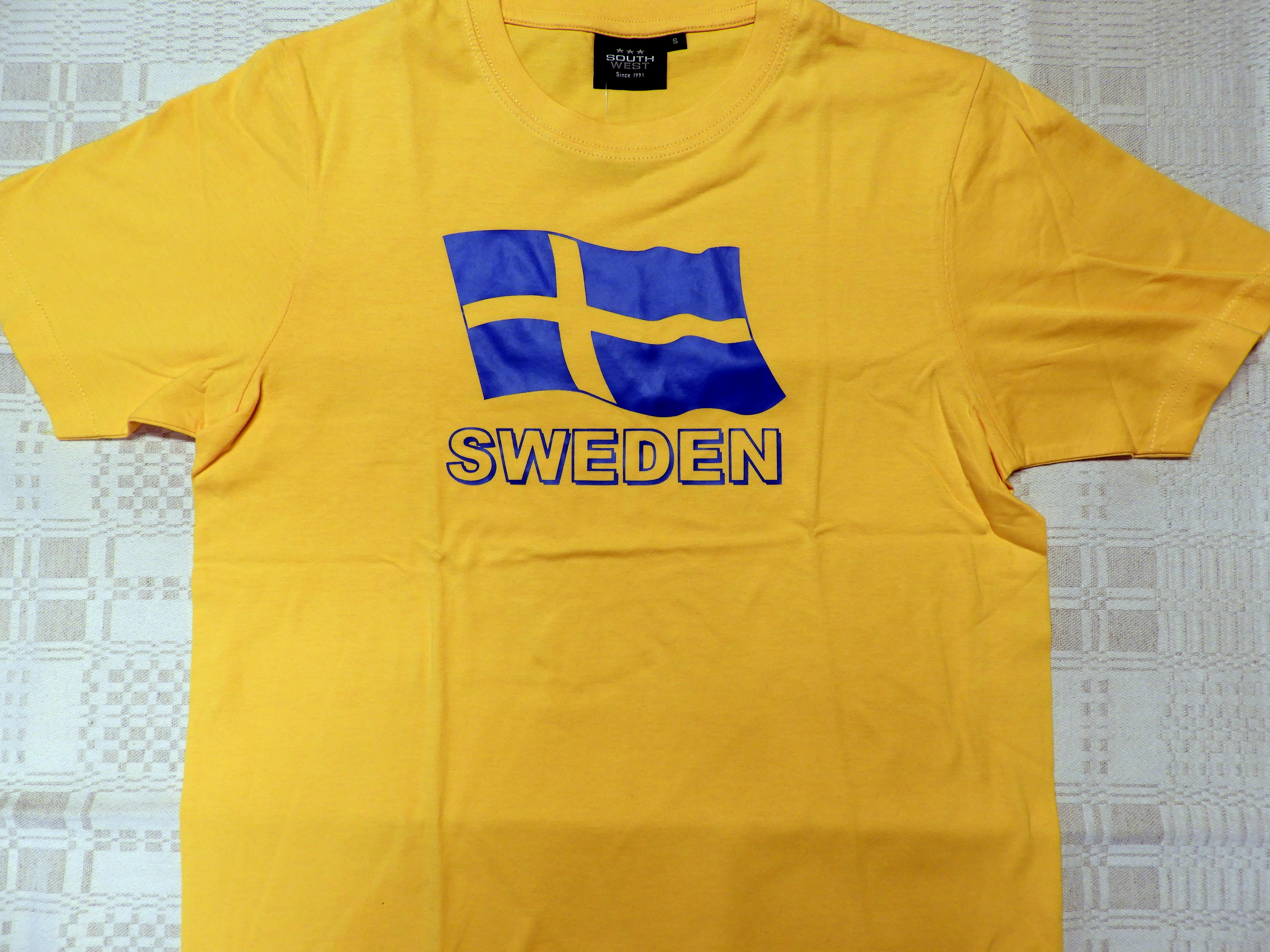 T-Shirt Gul, Sweden, Flagga Sverige - 2