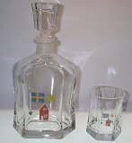 Röd Stuga, Whiskey Karaff med glas, Design K.A.