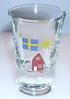 Röd Stuga, Hot shot snapsglas 3,4 cl., Design K.A.