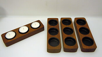 4 st! Träljusstakar för 3 värmeljus