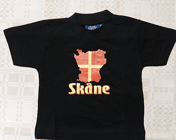 T-Shirt Svart, Skåne & Skåne flagga