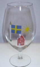 Röd Stuga, Ölglas 50 cl" Design K.A.