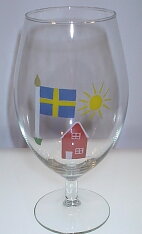 Röd Stuga, Ölglas 50 cl" Design K.A.