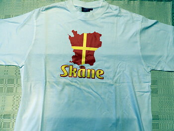 T-Shirt Vit, Skåne & Skåne flagga