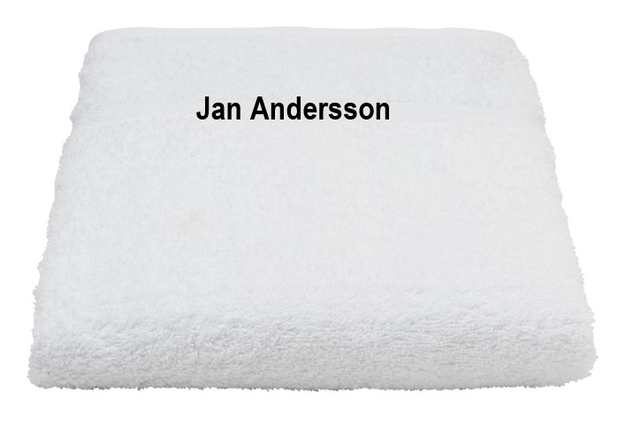 Handduk med valfri brodyrtext