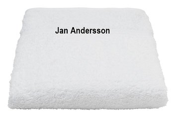 Handduk med valfri brodyrtext