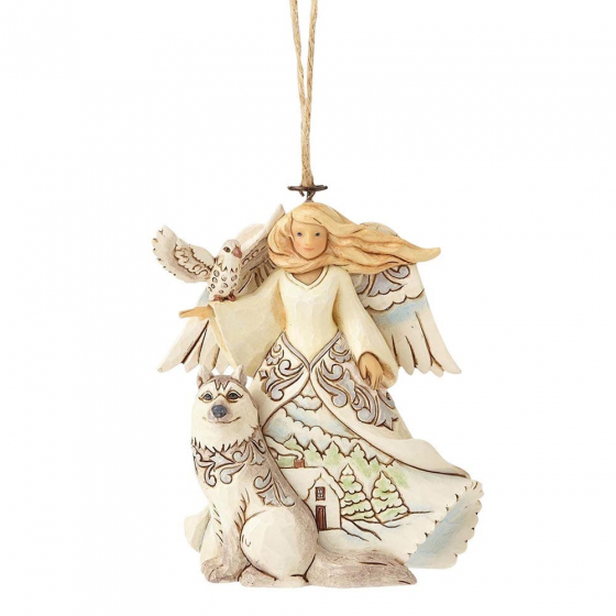 White Woodland Angel with Husky - 2