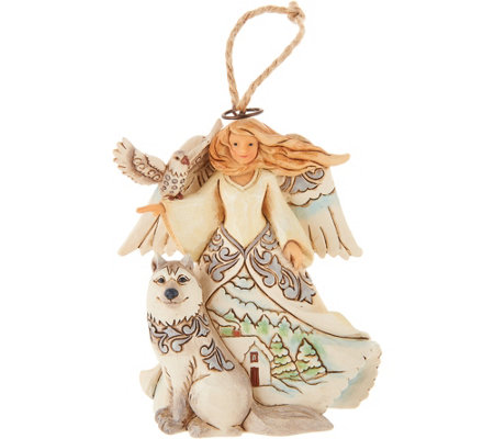 White Woodland Angel with Husky