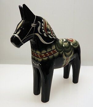 Dalahäst svart 17 cm