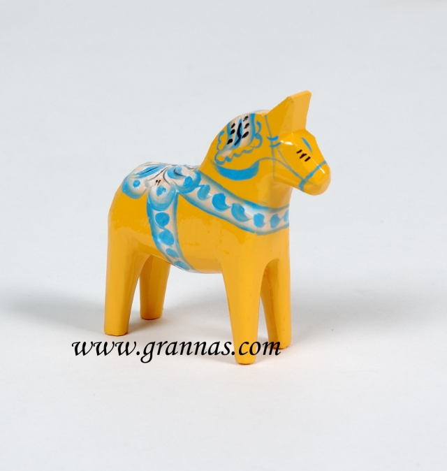 Dalahäst Gul Sverige-serien 7 cm  - 3