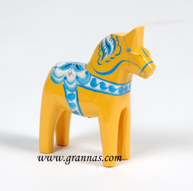 Dalahäst Gul Sverige-serien 10 cm  - 3