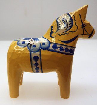Dalahäst Gul Sverige-serien 10 cm 