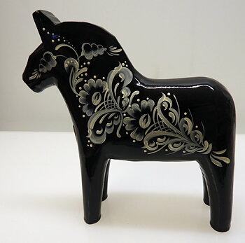 Dalahäst Kurbitz-serien 15 cm Svart