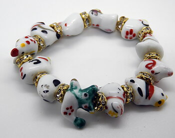 Armband med kinesiska tecken vit
