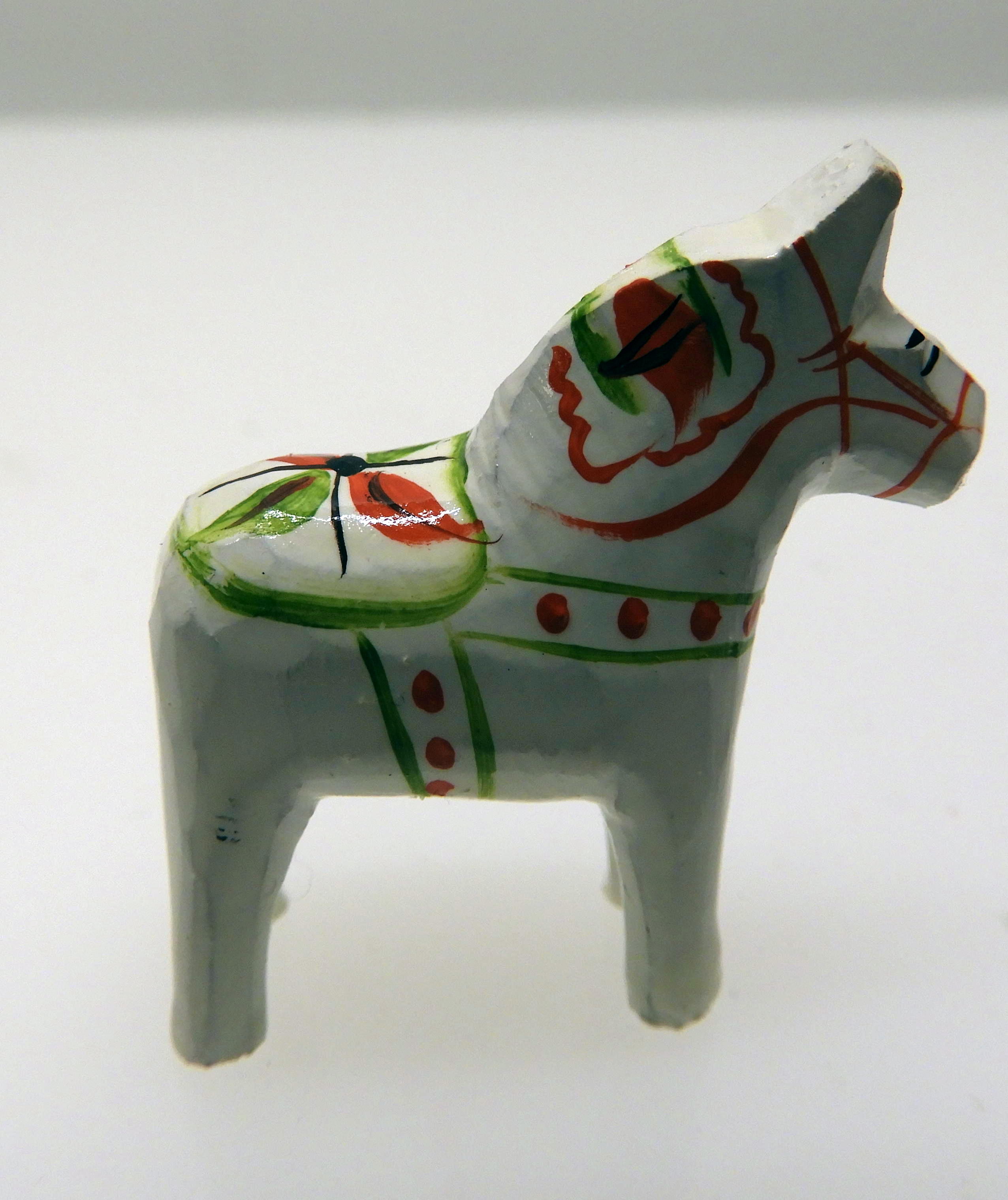 Dalahäst vit 3 cm