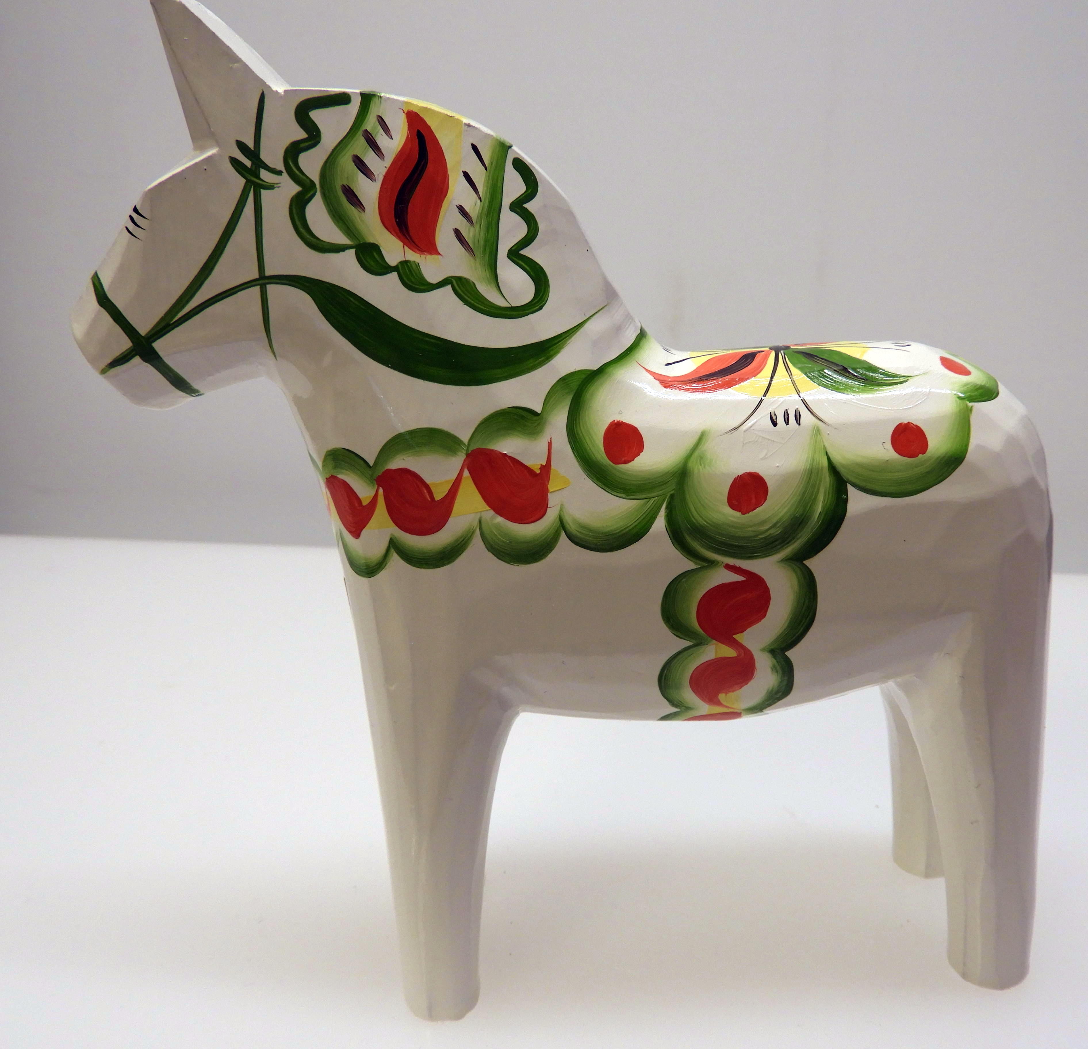 Dalahäst vit 15 cm