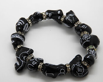 Armband med kinesisk tecken svart
