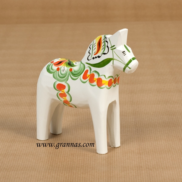 Dalahäst vit 13 cm