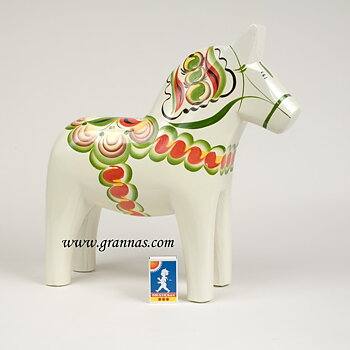 Dalahäst vit 34 cm