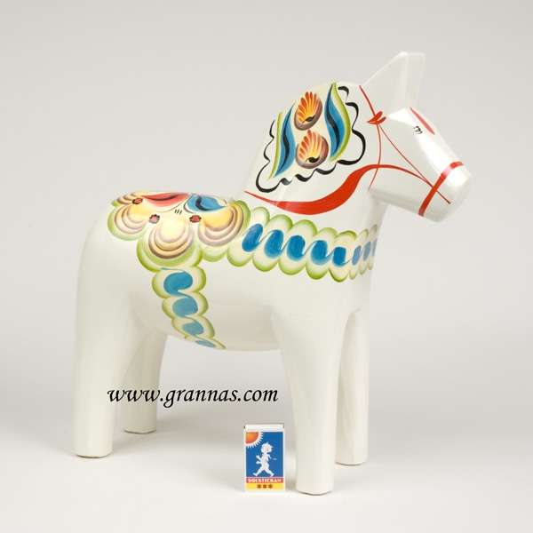 Dalahäst vit 37 cm