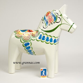 Dalahäst vit 42 cm
