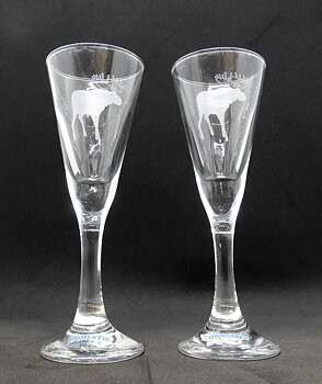 Spetsglas med etsad Älg, 2 pack