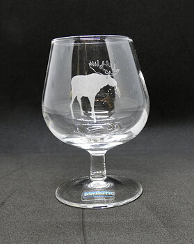 Cognac glas med etsad Älg.