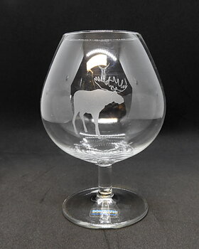 Cognac glas med etsad Älg.