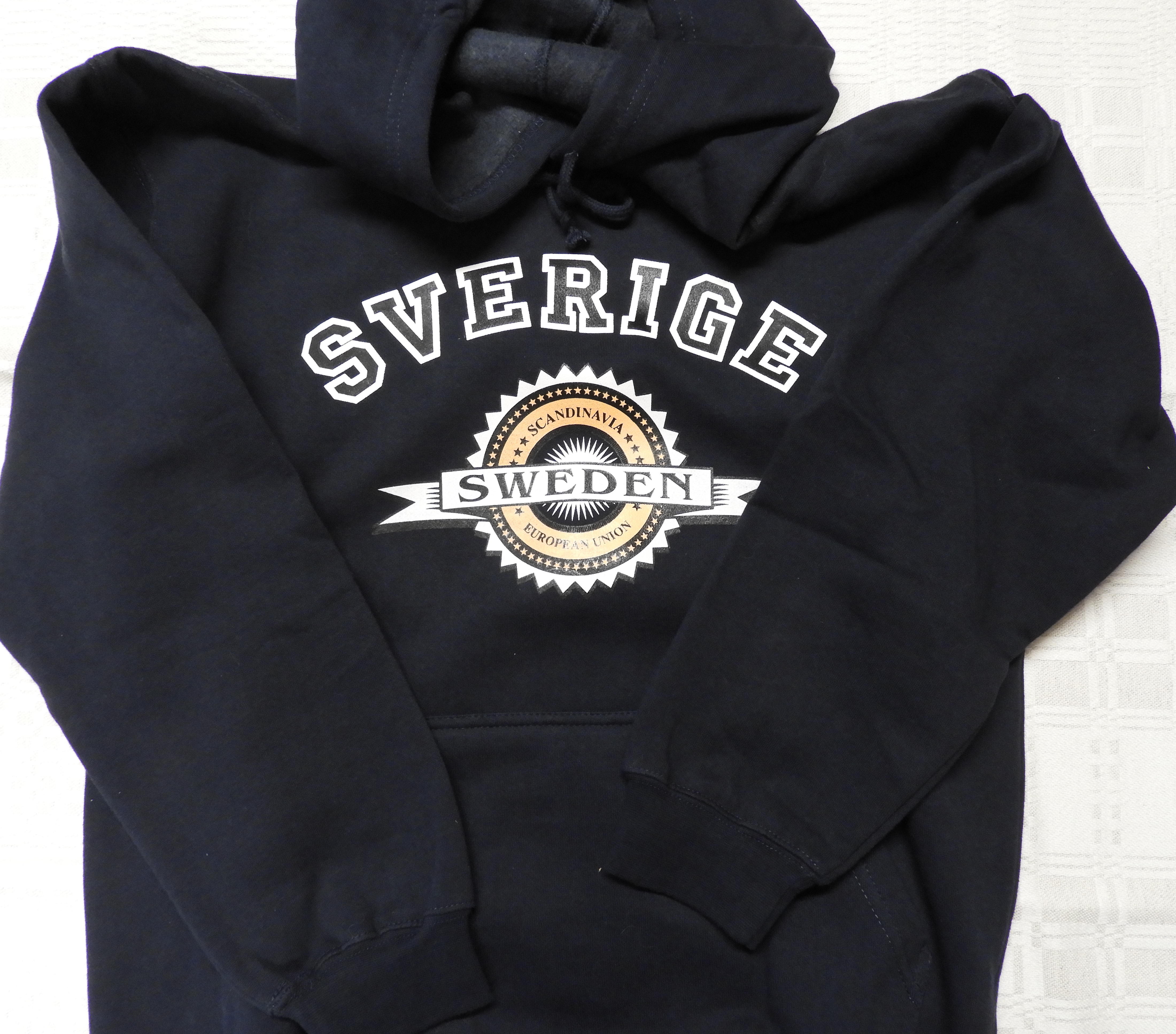 Hood tröja Blå Sverige