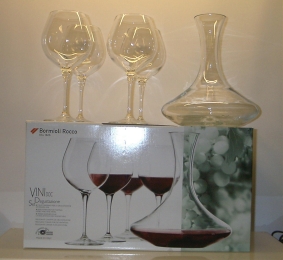 Vini Doc / 4 st Nebbiologlas  a 67 cl +  Decanter 193 cl
