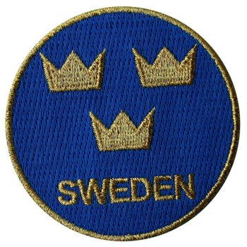 Broderad tygmärke TRE KRONOR