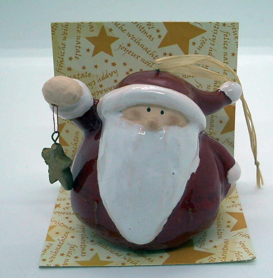 Tomte i keramik att hänga stjärna